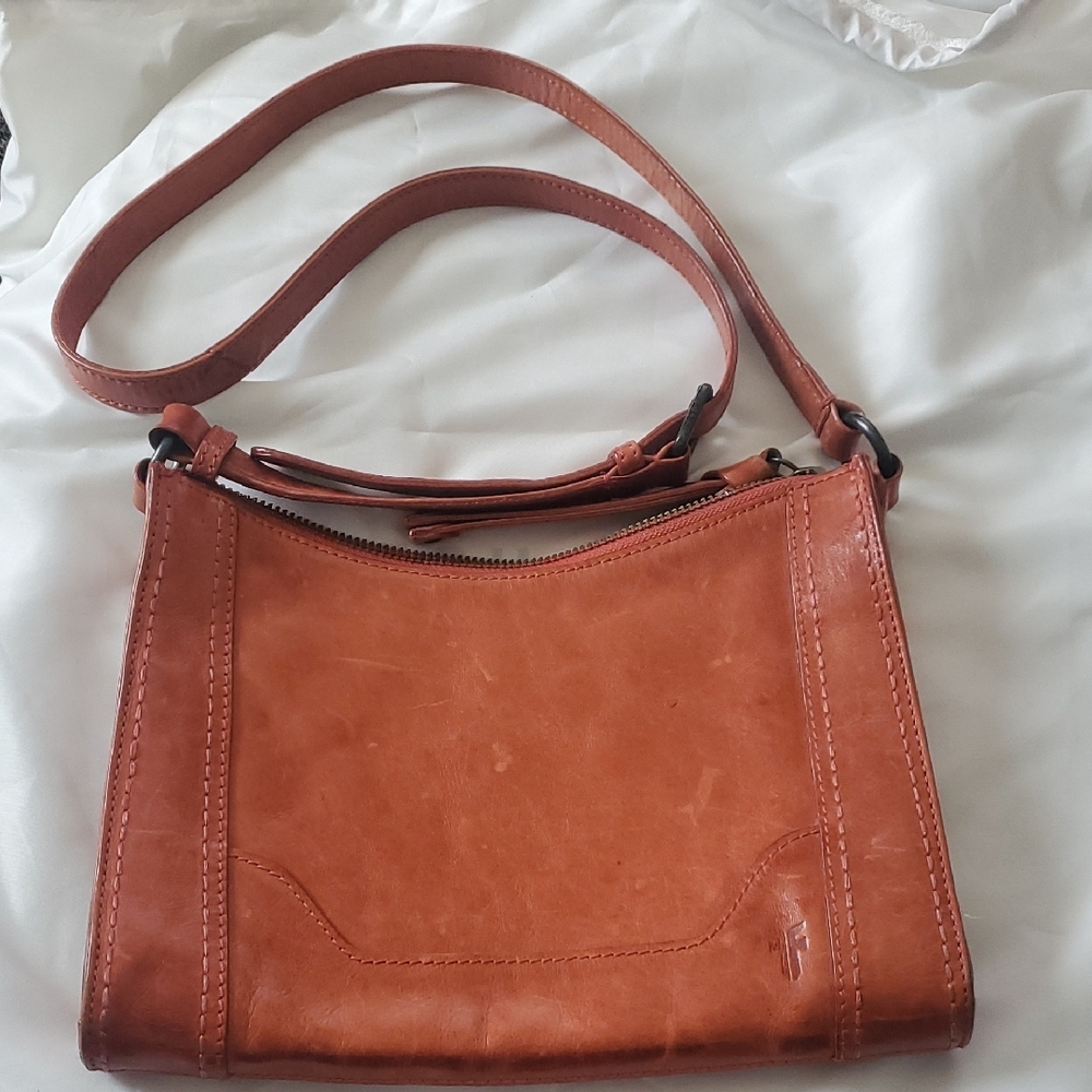 Tan Crossbody Bag with Adjustable Strap and Textured Finish